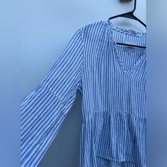 Rails Raylyn Fremont Linen Rayon Blend Blue White Striped Boho Blouse Top Small - Picture 6 of 16